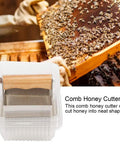 Stainless Steel Comb Honey Cutter And Scraper With Plastic Box Beekeeping Tool in use for precise honeycomb cutting
