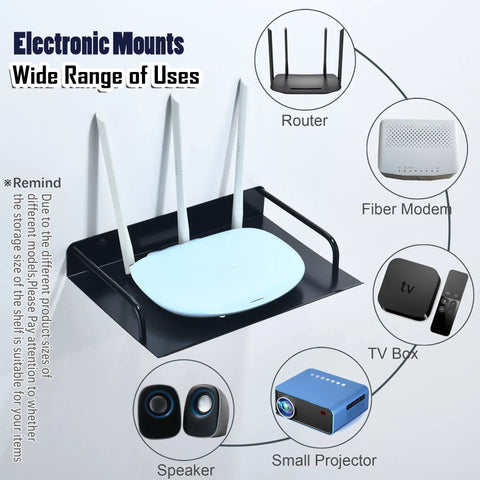 Floating Wall Mount Entertainment Shelf with router, compatible with TV area devices; 10.27 by 8.07 inches cable organization