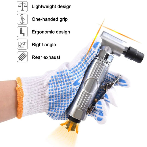 High Octane Right Angle Air Die Grinder With 20000 RPM Speed Built In Regulator And Tungsten Steel Motor for precise grinding