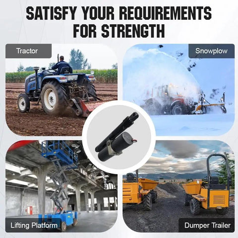 Heavy Duty 12V Hydraulic Linear Actuator Delivering Rock Solid Power Over A Smooth Twelve Inch Range For Lifting Platforms.