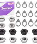 24 Piece Bike Axle Nut And Washer Kit Universal Fit M8 M9.5 M10 Replacement Parts, silver nuts and washers with packaging.