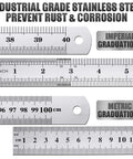 Set Of 6 Heavy Duty Stainless Steel Rulers 40 Inch Yard Sticks For DIY Pros And DIYers Woodworking School And Crafting Large Straight Edges