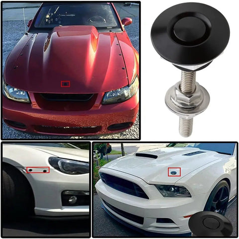 Pack Of Four Universal Aluminum Hood Pins 1.25 Inch Quick Release Lock Clip For Cars Bumpers Hood Latches And License Plates Durable Aluminum Alloy Construction