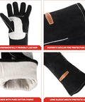 Leather Forge Welding Gloves With Maximum Dexterity And Heat Resistance For MIG And TIG; shown with durable leather and lined sleeves.