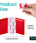 5Pcs Self Adhesive Acrylic Hinges Clear 25 By 34 Mm For DIY Jewelry Boxes And Small Cabinets, hand holding hinge for scale