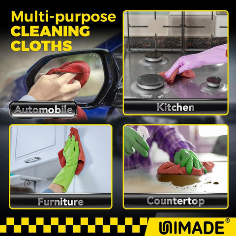 Bulk 200 Pack Microfiber Shop Towels Rags 11.5 By 11.5 Inches Reusable Cleaning Cloths Lint Free High Absorbency Workhorse For Car Auto Garage Kitchen Bar Mechanic Restaurant Red used for cleaning mirror, stove, furniture, countertop