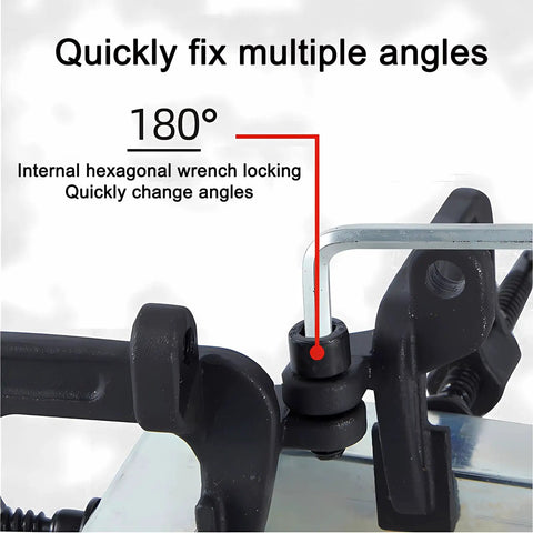 2-In-1 Adjustable Angle Clamp With 0-180 Degree Range showing hexagonal wrench locking mechanism