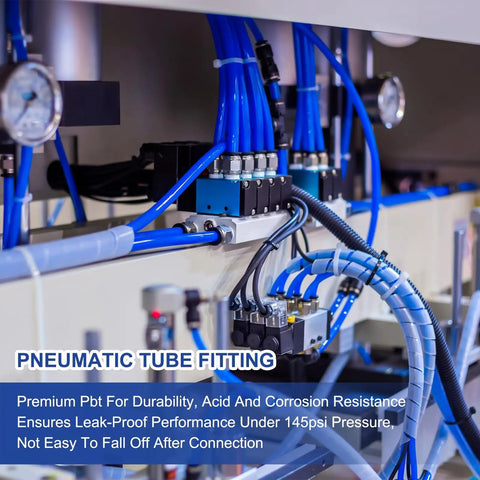 Push To Connect Fittings Reducing 5/16 Inch To 1/4 Inch Tube OD Quick Connector in a pneumatic system