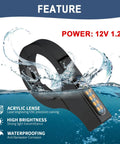 Universal 43 46mm Front Fork LED Turn Signals for Motorcycles, 12V Amber Indicator Lights, waterproof feature highlighted