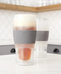 Freezable Beer Glasses Set Of 2 16 Oz Double Wall Insulated Pints Keep Brews Ice Cold Longer Gray Tumbler For Cold Drinks