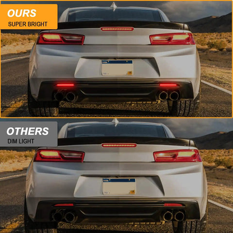 Comparison of LED Rear Bumper Reflector Light for Camaro 2016 to 2024 and Traverse 2013 to 2017 plus Cadillac ATS XT5 G8.