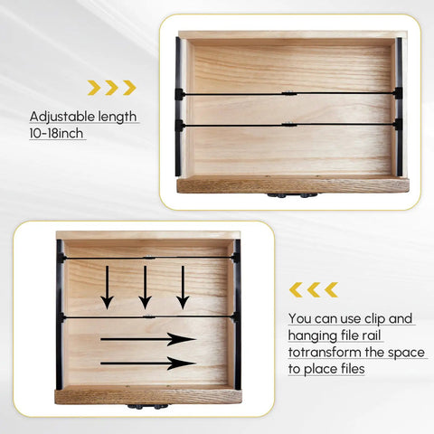 Badass Heavy Duty Adjustable File Cabinet Drawer Rails Set Contains Twelve Solid Metal Slides For Slick Storage Setup Keep Drawers Gliding Smooth Across Ten To Eighteen Inch Gaps In Matte Black, showing adjustable drawer rail setup.