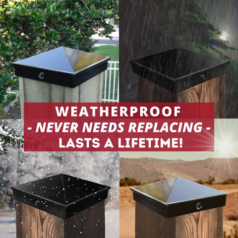 Unfinished Aluminum Post Cap For 3.5 By 3.5 Inch Wood Posts Fits 4 Inch Nominal 4x4 Pyramid Topper in Raw Cast Metal in various weather conditions