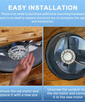 Easy installation of Direct Fit Attic Fan Motor Replacement 120V 1500 RPM for attic vents with old motor removal.