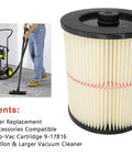 Heavy Duty 9-17816 Wet Dry Vacuum Filter Replacement For Shop Vac 5 Gallon And Larger Red Stripe Cartridge Filter displayed