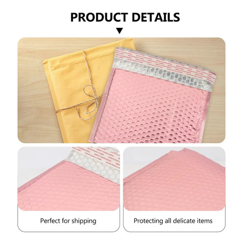 25 Pack Self Seal Bubble Mailer Envelopes 25x20cm Padded Cushion Mailing Bags for shipping cosmetics jewelry bulbs details