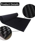 Egg Crate Acoustic Foam Panels 48 X 24 X 2 Inch Black 4 Pack Sound Dampening Noise Reducing Pads rolled and flat view