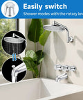Upgrade Your Bath Game Fast With This Pro Tub Faucet Replacement Kit Including Diverter Spout And Three Handle Knobs For A Sleek Stainless Steel Finish That Fits Standard Connections. Stainless steel shower faucet with diverter and three knobs on bathtub