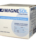 Heavy Duty Commercial Fryer Filter Powder Two 22 Pound Packs in a box for grease removal, ideal for restaurant kitchens.