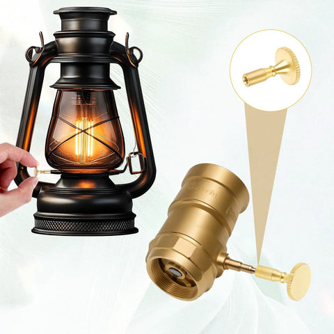 Tweruna 4-pack brass metal lamp switch replacements for standard sockets; shown with a black lantern.
