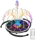 Colorful LED Solar Fountain Pump With 3000mAh Battery Remote Control 8 Nozzles for garden pond bird bath water feature
