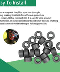 Ferrite Cores FT50-43 Pack Of 20 for Toroidal EMI Filters shown with wiring example