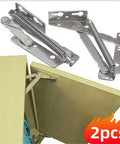 Heavy Duty Spring Hinges 80 Degree Lift Top For Cabinet Doors And Sofa Beds, 2 pack, silver finish, surface mount
