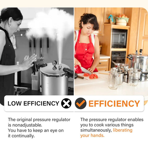 Comparison of cooking with 3-Piece Pressure Regulator Kit With Vent Pipe Replacement For Pressure Canners