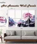 Badass Sound Absorbing Wall Panels High Density Acoustic Foam Tiles Pro Grade Noise Dampening Decor For Home Studios mounted above a sofa