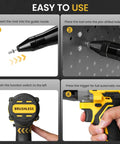 Steps for using Heavy Duty Cordless Rivet Gun Compatible With Dewalt 20V And 60V Max Battery System Tool Only Featuring Brushless Motor.