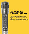 Heavy Duty Automatic Center Punch For Marking And Scribing Holes In Wood And Metal With One Hand Trigger Adjustable Spring Tension Steel Body