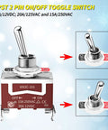 Heavy Duty Marine Toggle Switch 12V DC 30A Waterproof 2 Pin SPST On Off Switch With Boot Cover 125V AC Rating Product Display