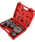 Pro Max Concrete Hole Saw Kit featuring 22 Piece Tungsten Steel Set with SDS Plus and Heavy Duty Connecting Rods Perfect For Drilling Brick Stone And Walls Like A Boss, red case open
