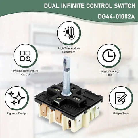 Image of Dual Infinite Stove Control Switch For Electric Range Replacement Parts With Precise Temperature Control 7 Prong Regulator
