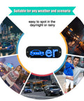 Blue LED Car Light Sign With USB Type-C Touch Control in various weather scenarios showing high visibility on car windows