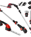 Go-To 2-In-1 Cordless Hedge Trimmer And Grass Shear with Extension Pole, 20V power, two batteries, charger, multi-angle head