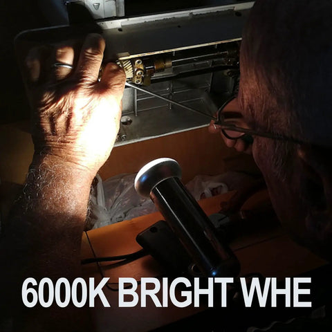 Person using 2 Pack LED Flashlight Replacement Bulbs PR2 P13.5S 3W 247LM for precise work under bright light.