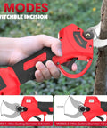 Workhorse Heavy Duty Pruning Shears Attachment For Milwaukee 12V Batteries With LCD Display And SK7 Blade 1.2 Inch Cutting Diameter Garden Tree Pruning Gear Compatible With Milwaukee Models 48 11 2411 48 11 2412 48 11 2425 48 11 2440 Battery Not Included in action, cutting tree branch.