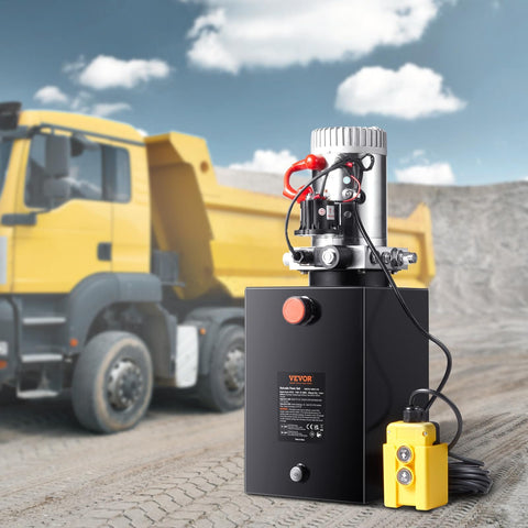 12V Hydraulic Power Unit With 12 Quart Reservoir, 3200 PSI Single Acting Pump For Car Lifts And Dump Trailers, Electric Hydraulic Power Pack With Steel Reservoir, Heavy Duty And Easy To Install