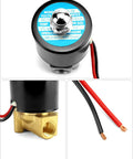 1/4 Inch NPT Brass Electric Solenoid Valve 12VDC Normally Closed 2-Pack For Water Air Gas Fuel And Oil With Viton Gasket