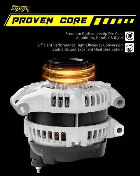 Beefed Up 12V 120 Amp Alternator With 6 Groove Clockwise Pulley For Honda CRV EX LX EX L 2012 2013 2014 Civic Si 2012 2013 2014 2015 Acura ILX Base 2013 2014 2015 Replacement OE 31100 RX0 A01 11604N showcasing premium craftsmanship