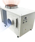 Heavy Duty Industrial Spot Cooler Air Conditioner Commercial Portable Cooling Unit with dual fan exhaust and airflow outlet.