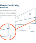 Beefy Heavy Duty Mirror Hanger Kit With 6 Inch Aluminum Z Clips 3 Pairs 50 Lb Capacity Wall Mount Brackets diagram