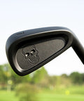 7 Iron Golf Club For Men Right Handed With Graphite Shaft, Forgiving Cavity Back Iron close-up showing skull design on head