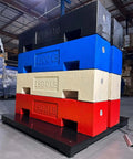 Beefy Floor Scale For Pallets And Shipping In Warehouse Use With Smart Digital Indicator 48 By 48 Inches 10000 Lb Capacity Accurate To 1 Lb Built For Tough Industrial Environments And Long Life with stacked weight blocks showing load capacity