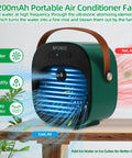 Rechargeable Portable Personal Air Cooler With 5200mAh Battery, 3 Speeds, 5 To 10 Hours Run Time, Quiet Desk Cooling Fan