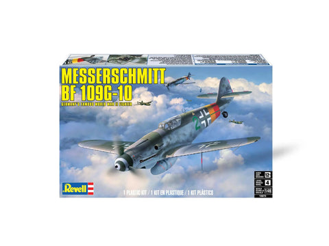 Box of Messerschmitt BF 109 G10 Model Airplane Kit In 1 To 48 Scale With Movable Propeller 40 Parts Skill Level 4 Detailed Cockpit.