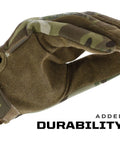 MultiCam Tactical Work Gloves With Secure Fit and Flexible Grip, 0.8mm Synthetic Leather, Small Size, Focus on Durability