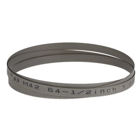 Bi-Metal Bandsaw Blade For Stainless Steel, M42 Grade, 64.5 Inch Long, 1/2 Inch Wide, 0.025 Inch Thick, 6/10 TPI Variable Teeth