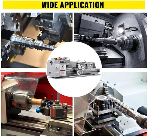 Mini Metal Lathe Machine 1100W With 220mm Swing Over Bed And 750mm Between Centers Variable Speed Digital Display in action with precise machining.